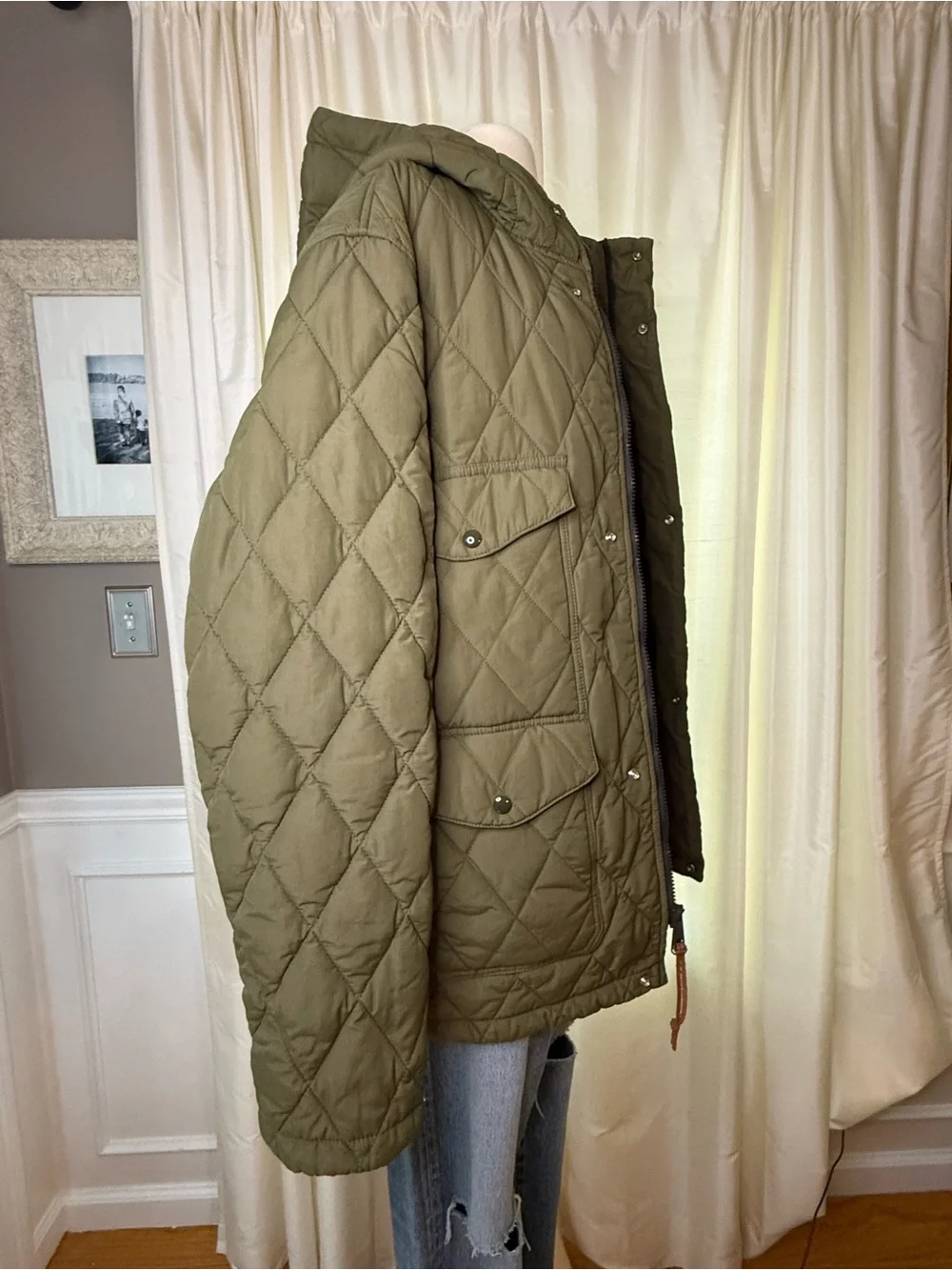 J. Crew quilted hooded